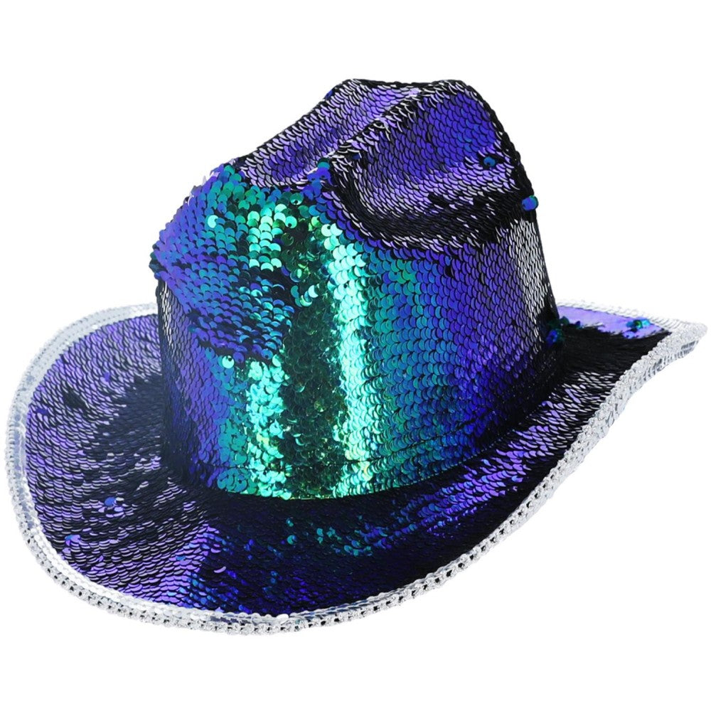 Fever Deluxe Sequin Cowgirl Hat, Iridescent Green