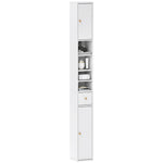 HOMCOM Tall Bathroom Cabinet With Drawer And Adjustable Shelves, White