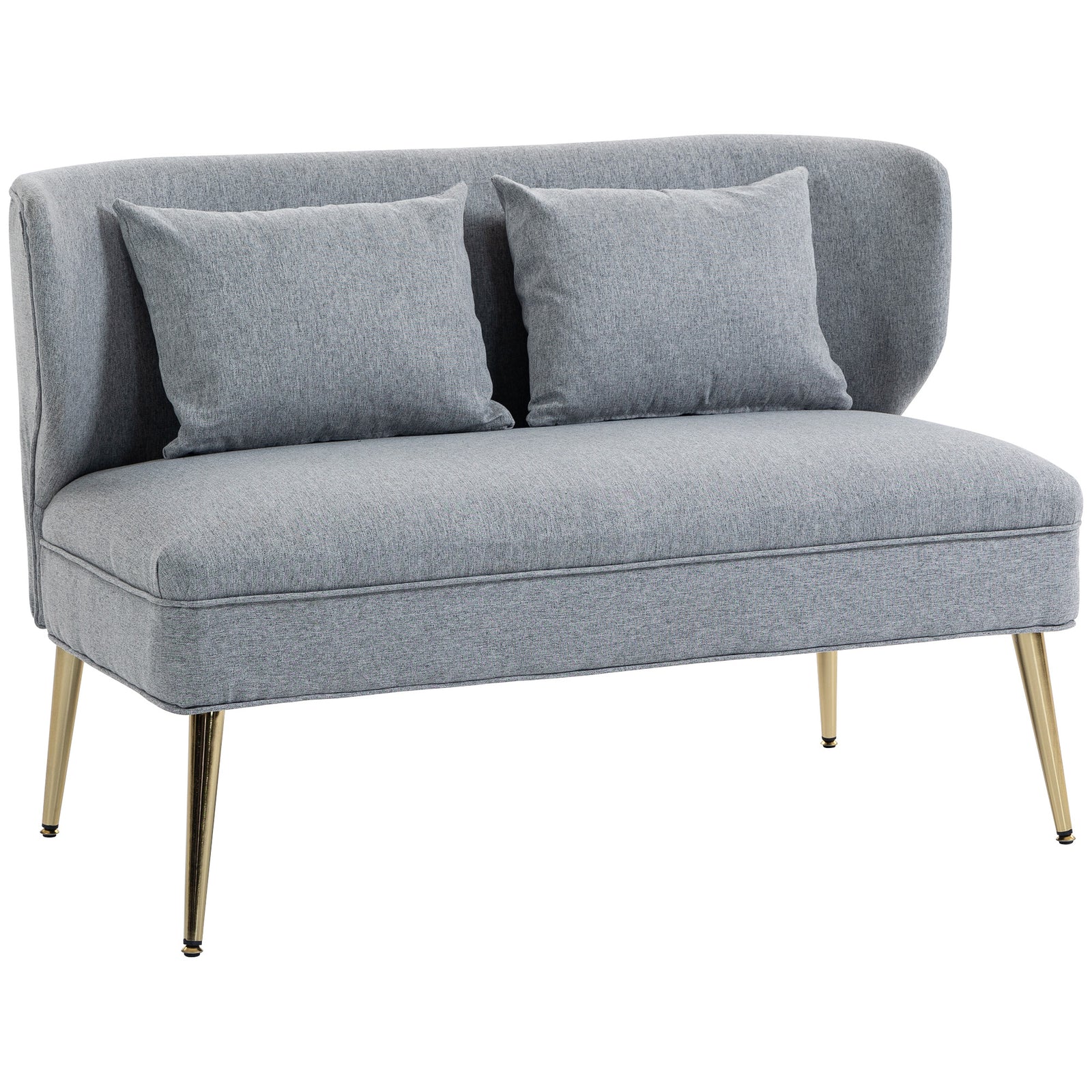 2 Seater Sofa, Small Sofa With Wing Back, Thick Seat | Light Grey