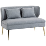 2 Seater Sofa, Small Sofa With Wing Back, Thick Seat | Light Grey