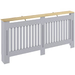 HOMCOM Radiator Cover Painted Slatted Mdf Cabinet Lined Grill