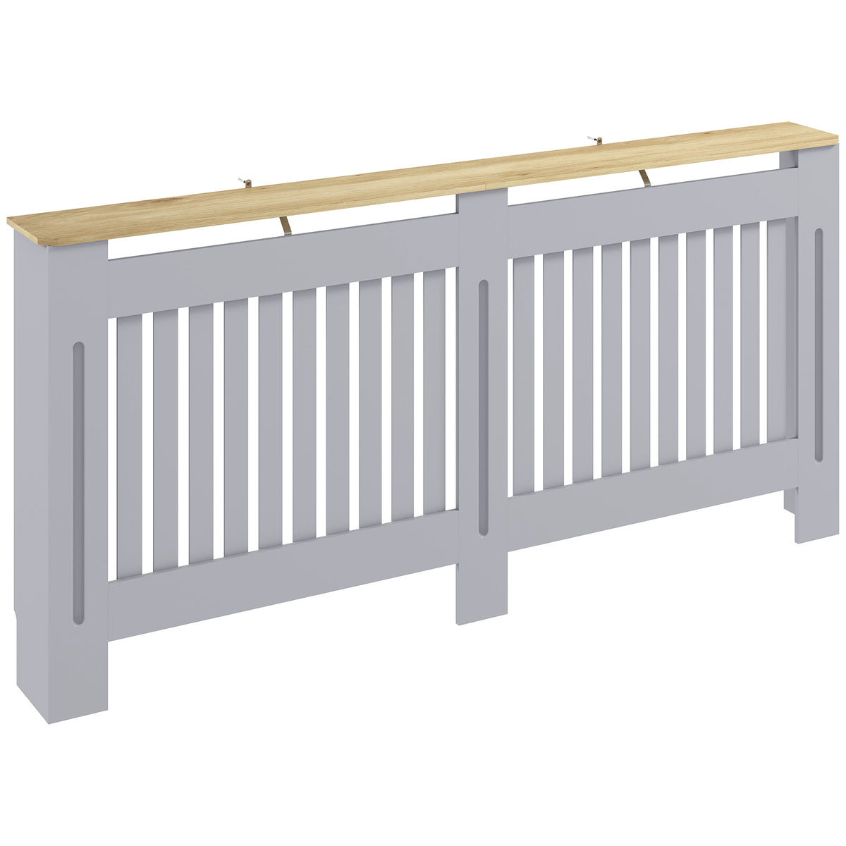 HOMCOM Radiator Cover Painted Slatted Mdf Cabinet Lined Grill