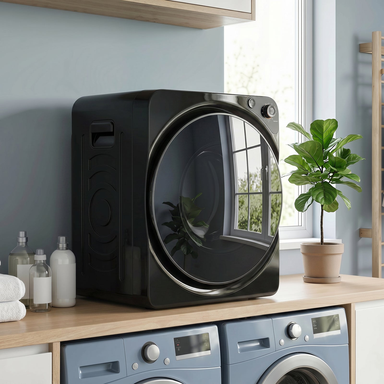 5kg Vented Tumble Dryer, Compact Dryer With 5 Drying Modes | Black