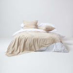 Bed Sofa Throw Cotton Chenille Tie Dye | 220cm x 240cm | Beige
