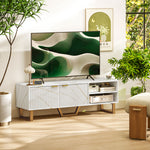 Tv Unit, Tv Stand Cabinet With Shelves And Storage Cupboard | One Size | White