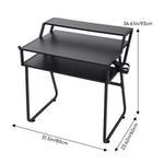 80cm W Gaming Desk With Cup Holder & Headphone Hook Sturdy Computer Table For Gamers