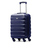 55x35x25cm Lightweight Suitcase - Cabin Carry On - Hard Shell - 4 Wheels Overhead Luggage | Cabin | Navy Blue