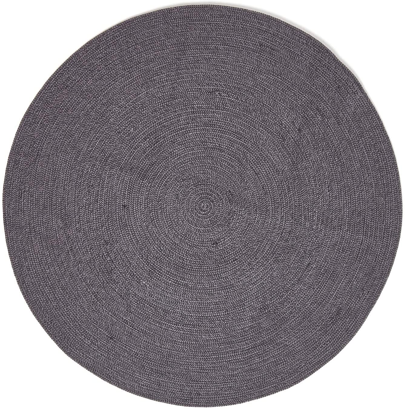 Melange Braided Rug | 150cm | Black & Grey