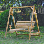 Outdoor 2 Seater Larch Wood Garden Swing Chair Seat Hammock