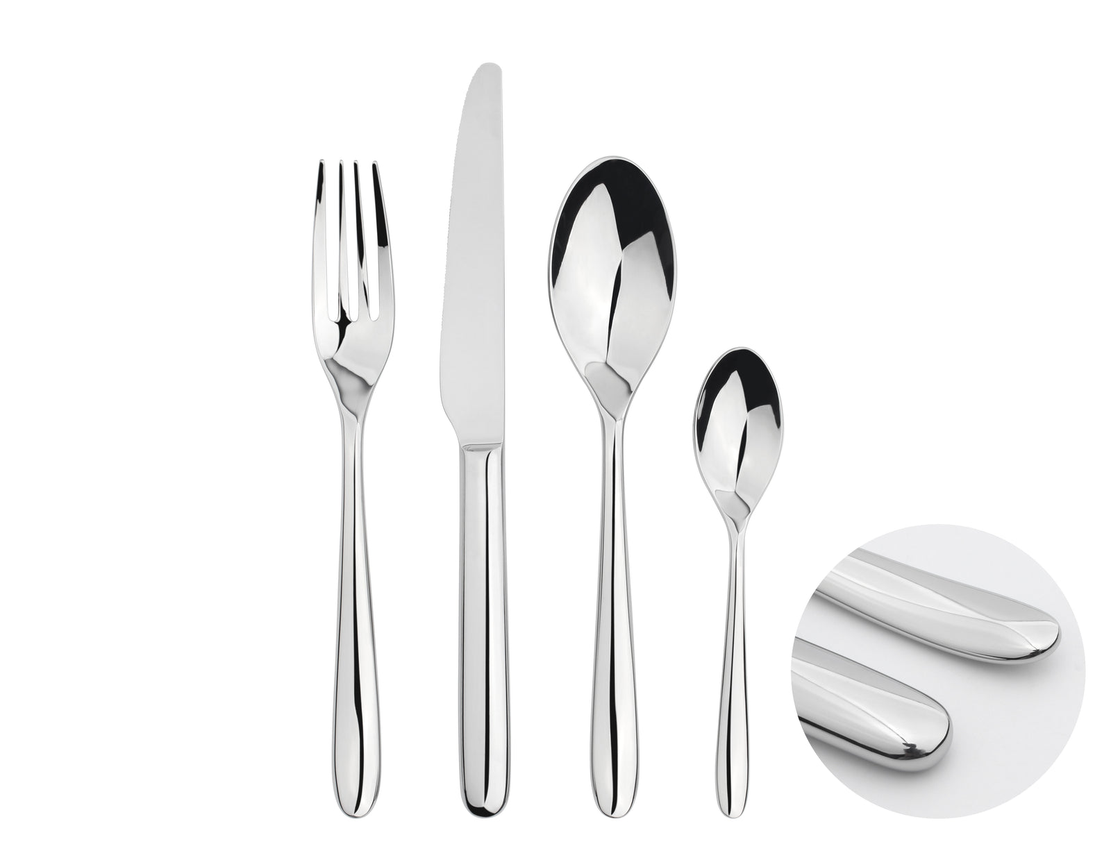 Cutlery Sets Stainless Steel 18/8 Forks Spoons Catering Nova | Set of 32 | Silver