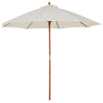 2.5m Wooden Garden Parasol Sun Shade | White