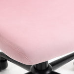 Velvet Office Chair With Adjustable Height And Wheels, Pink