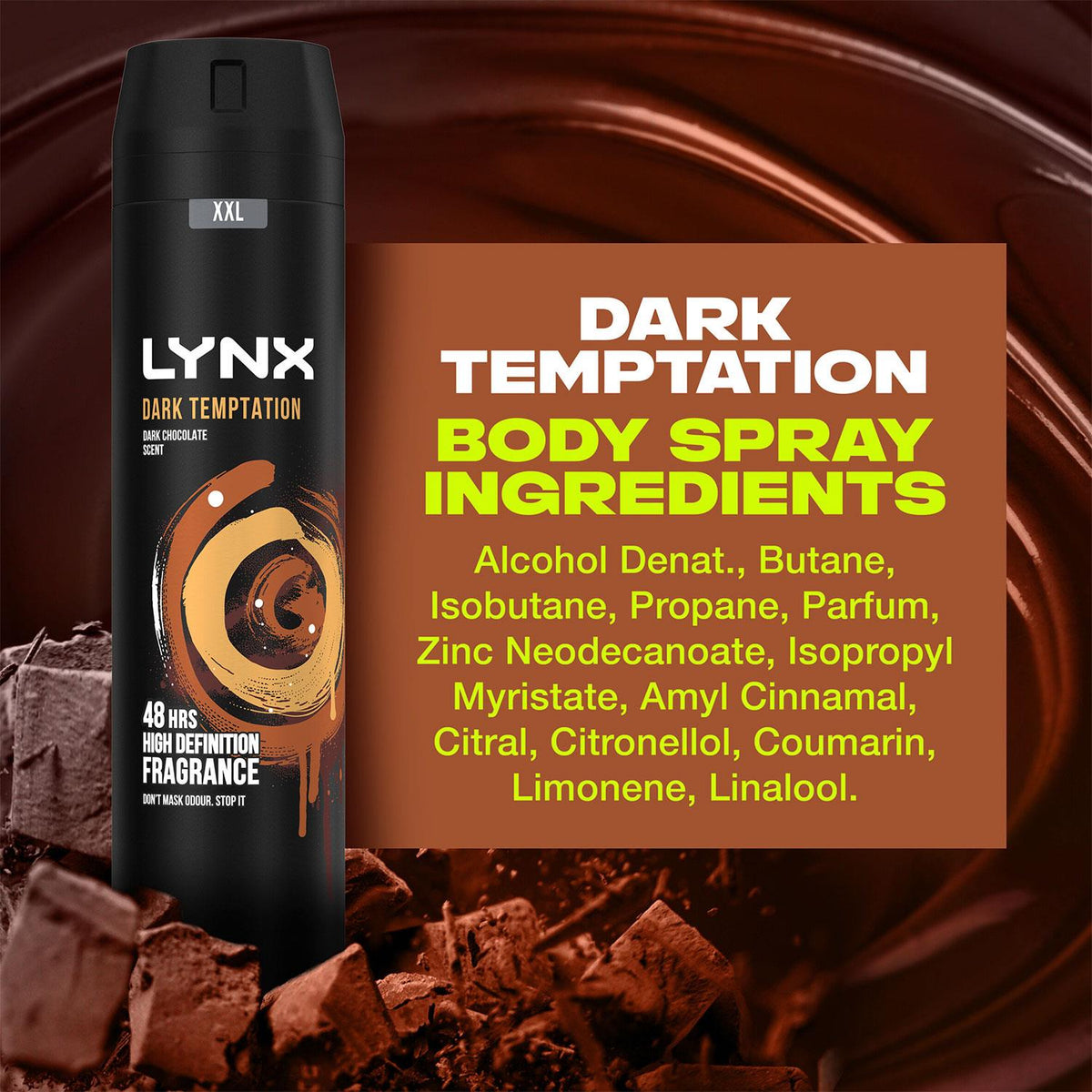 Xxl Aerosol Deodorant Body Spray Dark Temptation 48h Protection 250ml | Set of 12