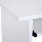 Compact Computer Table, Keyboard Tray | White