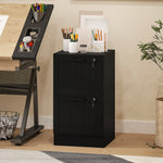 HOMCOM 2 Drawer File Cabinet With Lock And Adjustable Hanging Bars, Black