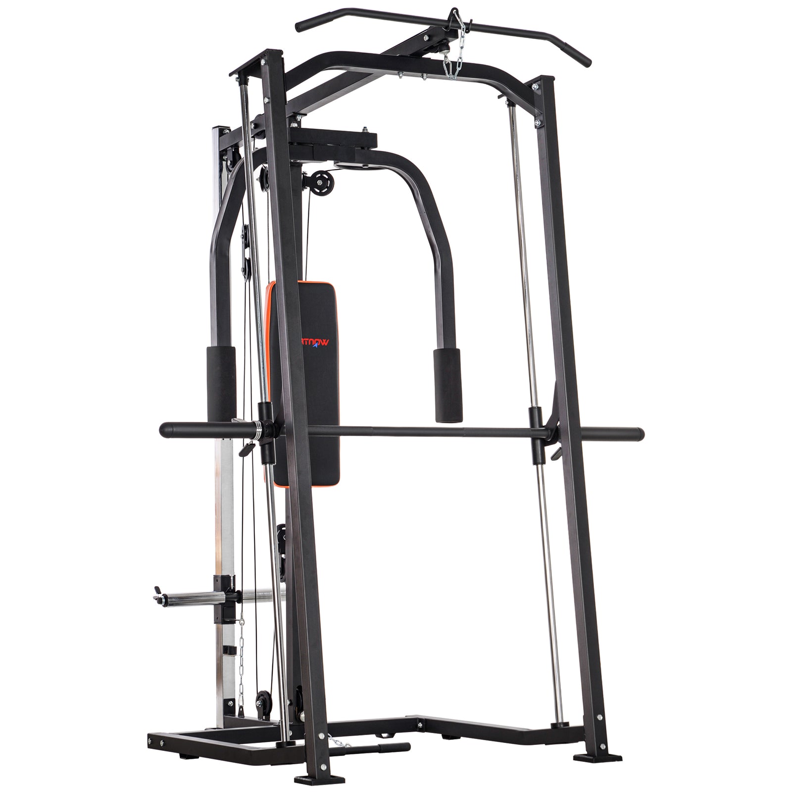 3 In 1 Smith Machine, Multi-functional Power Cage With Dual Cable Pulley System
