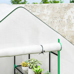 Walk-in Greenhouse W/ 4/8 Shelves, Outdoor Small Greenhouse | Large | White