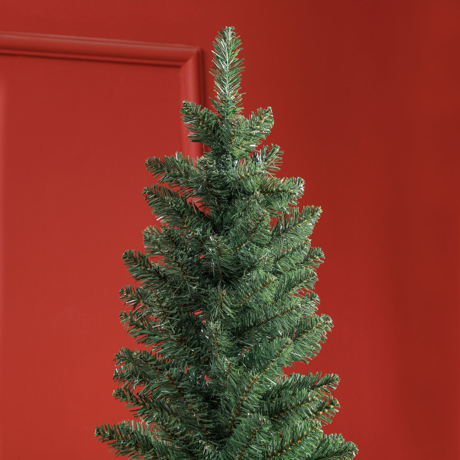 5/6/7ft Artificial Pencil Christmas Tree Realistic Green/White | 5ft | Green
