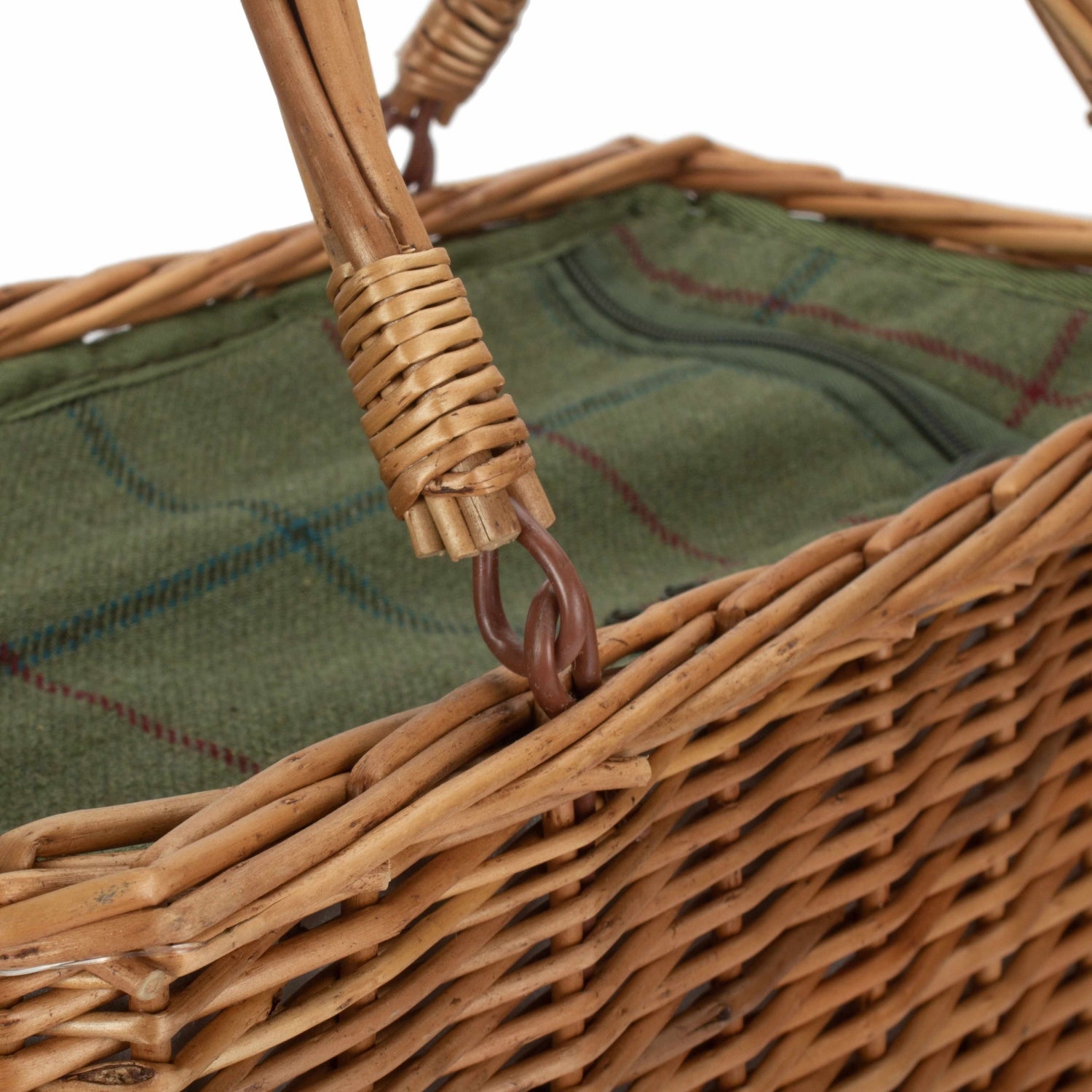 Green Tweed Rectangular Cooler Wicker Basket
