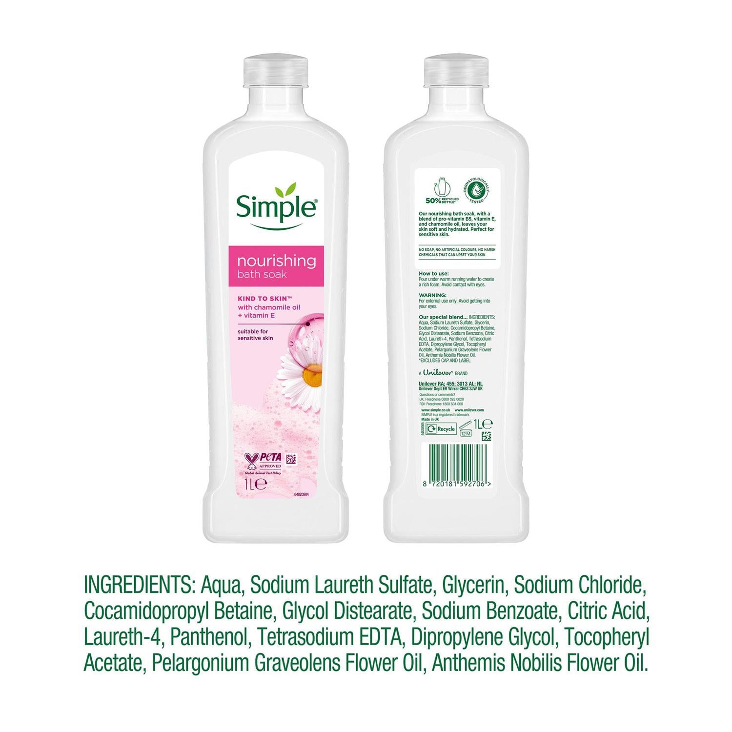 Nourishing Bath Soak Chamomile Oil 1l Multipack | Set of 12 | White