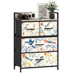 HOMCOM 4-drawer Chest Of Drawers, Fabric Dresser With Open Shelf