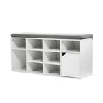 White Padded Shoe Storage Bench