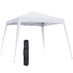 Slant Leg Pop Up Gazebo With Carry Bag, Height Adjustable | White