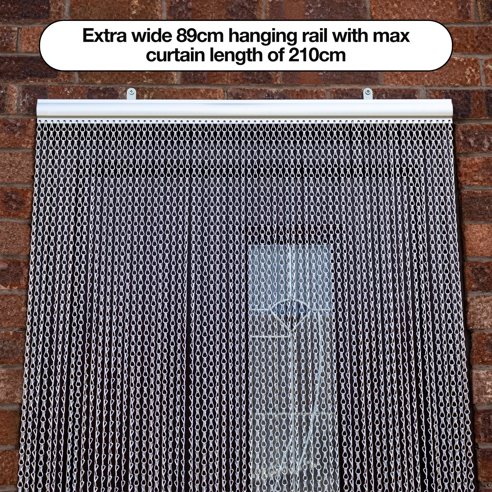 Aluminium Silver Fly Screen Curtains 89cm X 210cm Metal Door Fly Screens Indoor & Outdoor Keeps Out Flies Insects Wasps