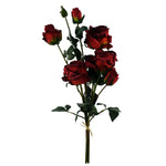 6 X 60cm Red Rose Artificial Flower Sprays 24 Flowers 18 Buds