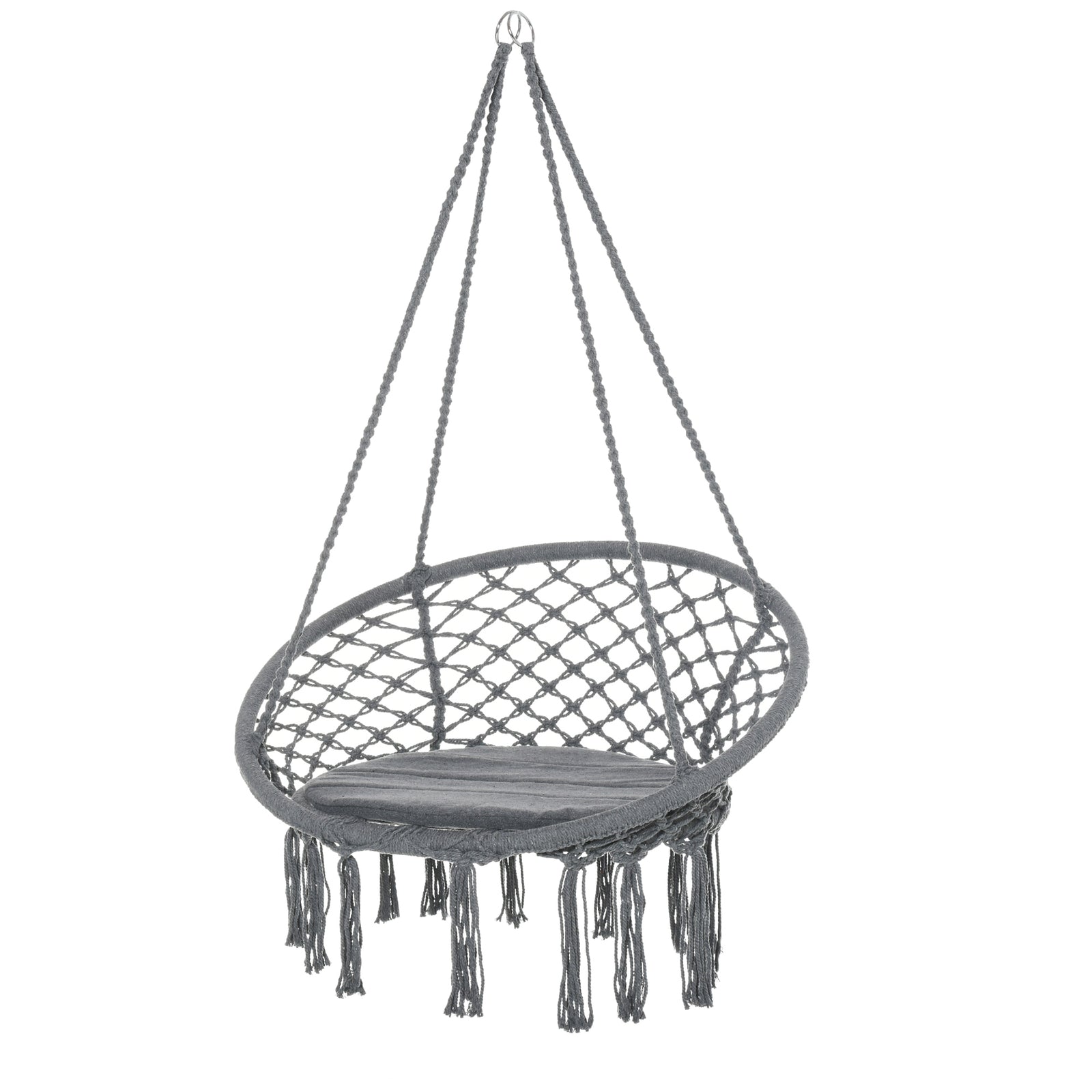 Portablecotton-polyester Blend Macrame Hanging Rope Chair