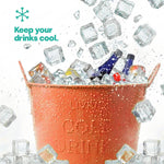 Galvanised Steel Drinks Bucket | Coral