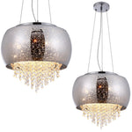 Starlight Pendant Lamp 3xe14 A Stunning Hand Made Lamp 39cm Glass Shade Housing Chrome Fitments And Gorgeous Crystals