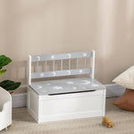 2 In 1 Wooden Kids Storage Bench, Toy Box W/ Safety Rod - Grey