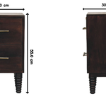 Solid Wood Spindle Mocha Bedside Table