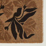 HOMESCAPES Stripe Flowers Coir Doormat, 40 X 60cm