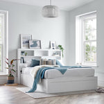 Arizona Wooden Bookcase Ottoman Storage Bed | King | White