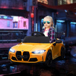12v Bmw M4 Licensed Kids Electric Car W/ Remote, Suspension | Yellow