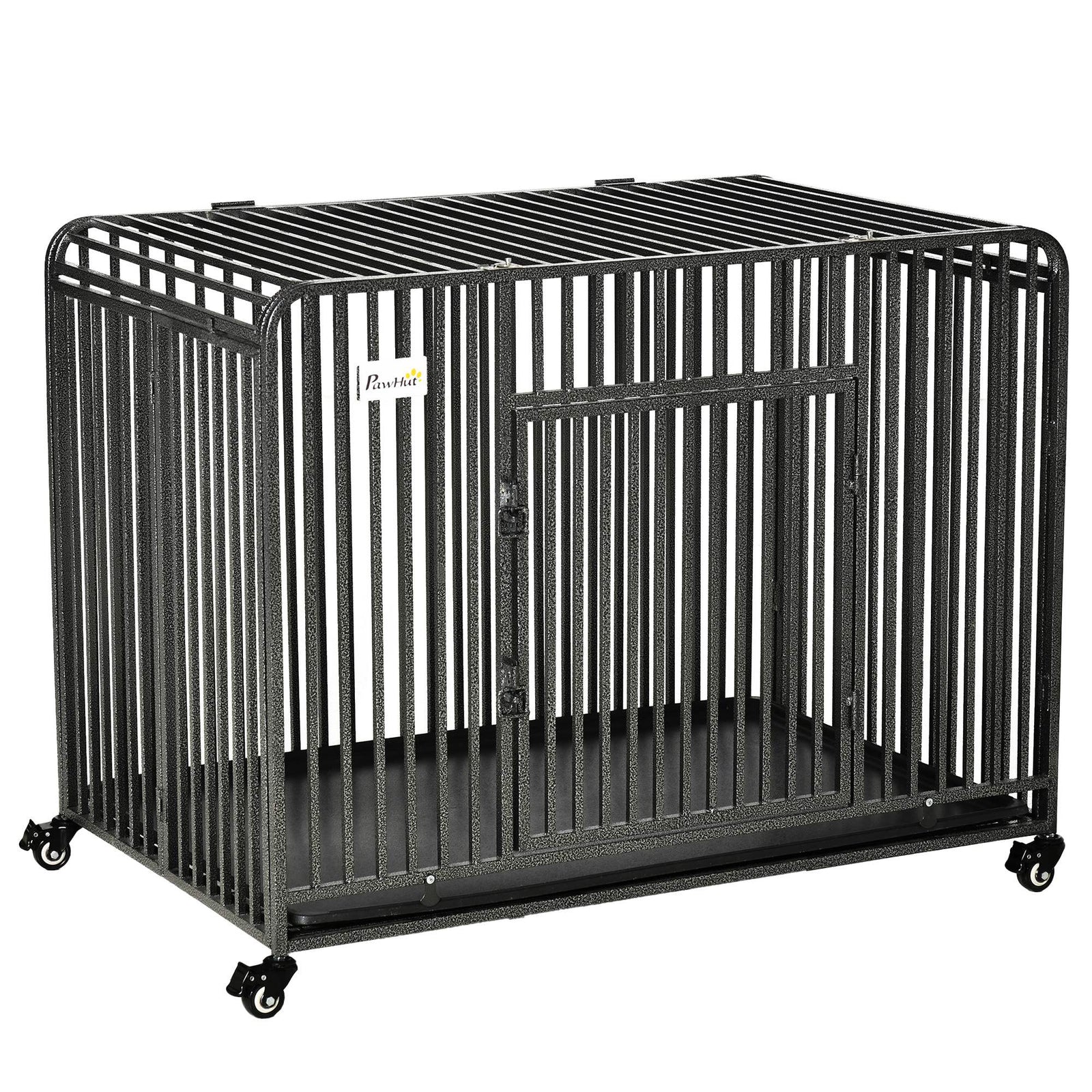 Rolling Heavy Duty Dog Crate W/ Removable Tray
