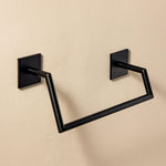 Towel Rail, 25cm, Self-adhesive, Black, Asymmetrical, Stick Collection