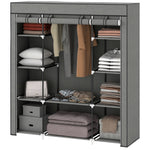 HOMCOM Fabric Wardrobe With 10 Shelves, Foldable Closet