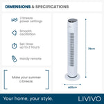 Livivo 32" Tower Fan - White