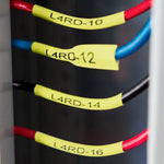 Rhino Heat Shrink Label Tubes Industrial 19mm X 1.5m Black Print On Yellow