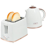1.7l Kettle and 2 Slice Toaster Set With Defrost Reheat | Medium | Cream