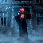 HOMCOM 67"/170cm Life Size Animated Grim Reaper Halloween Decoration