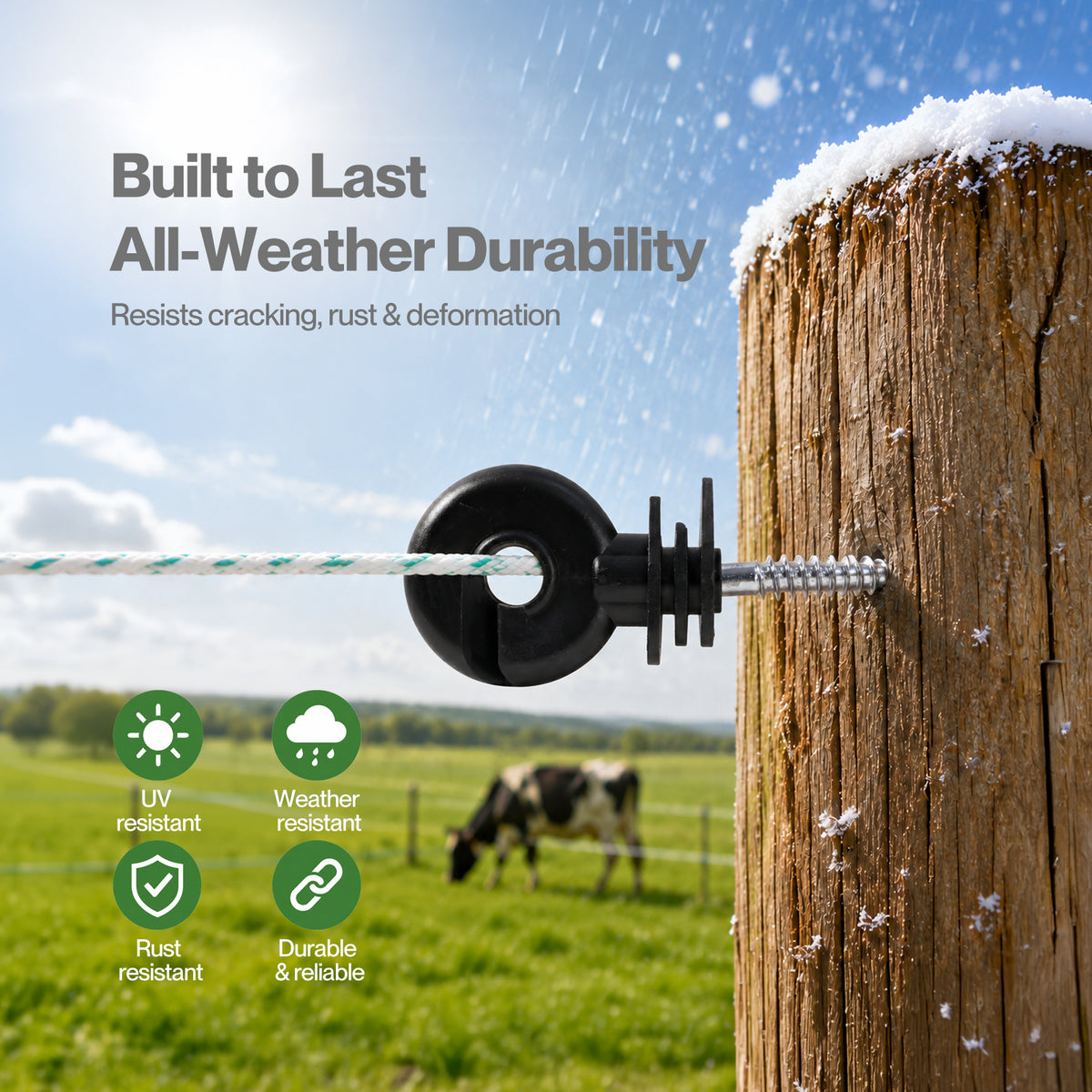 Electric Fence Insulators Grooved Pp+pe Black 120pc | Black