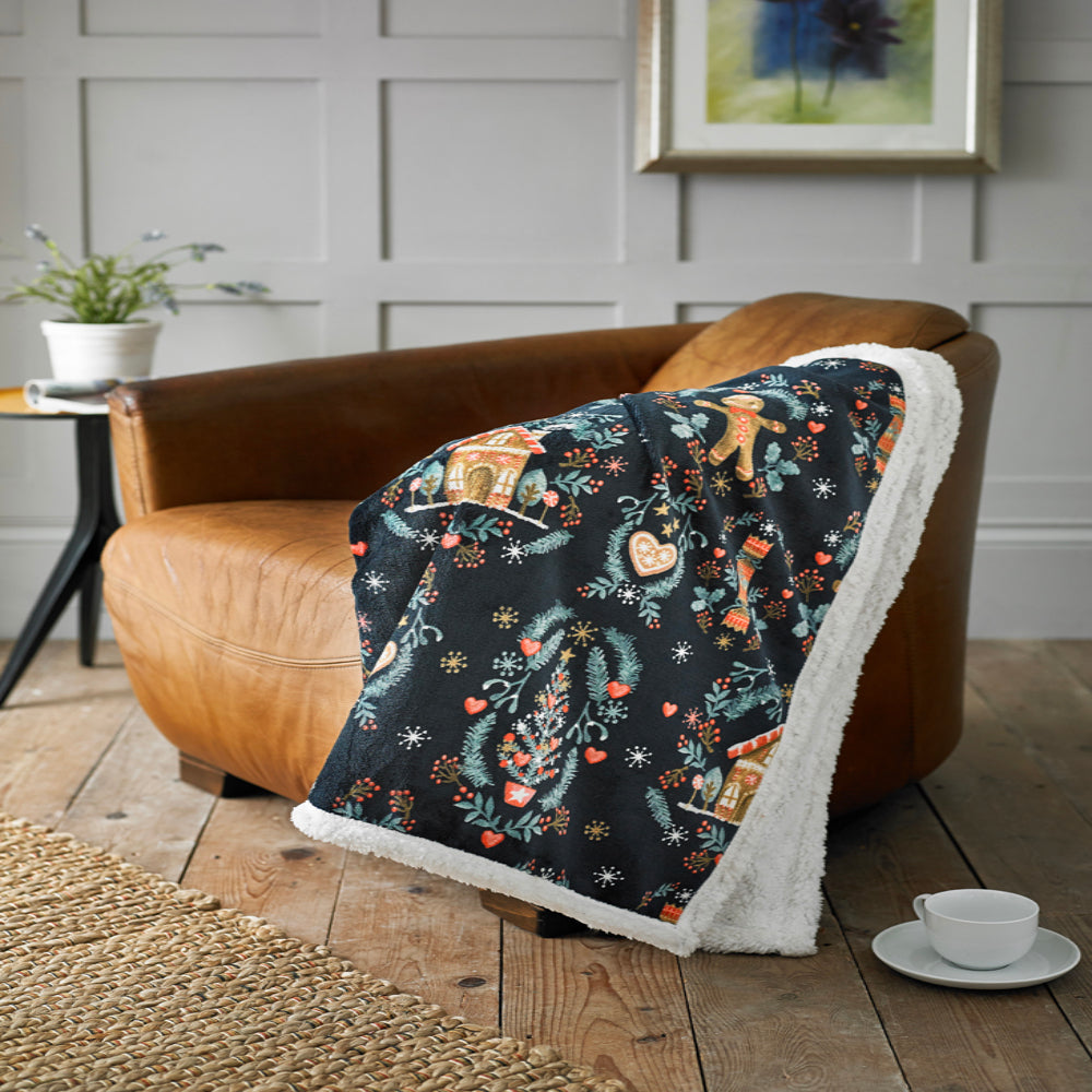 Candy Man Printed Sherpa Soft Throw
