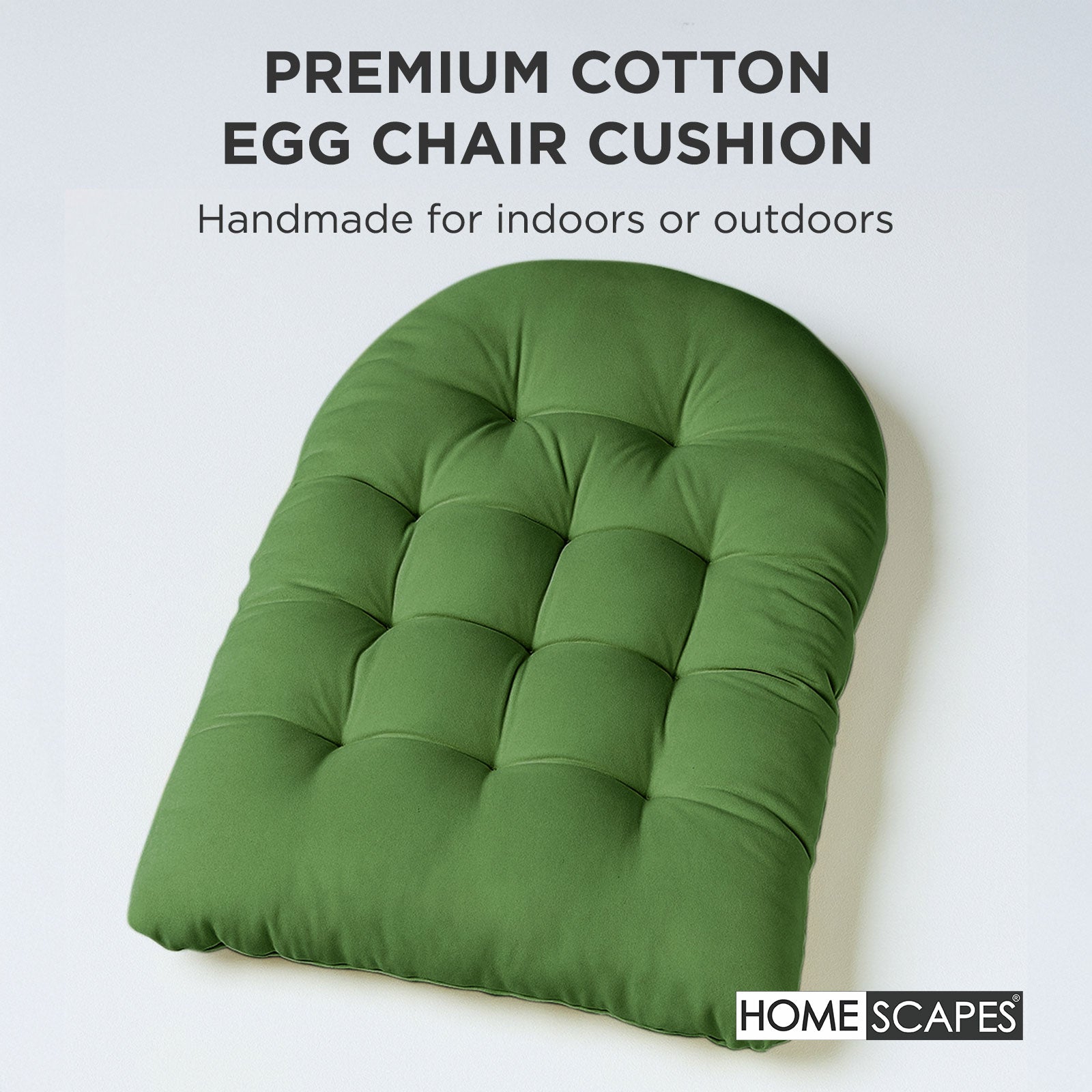 Luxury Garden Round Egg Chair Swing Cushion, 80 X 120 Cm | One Size | Green