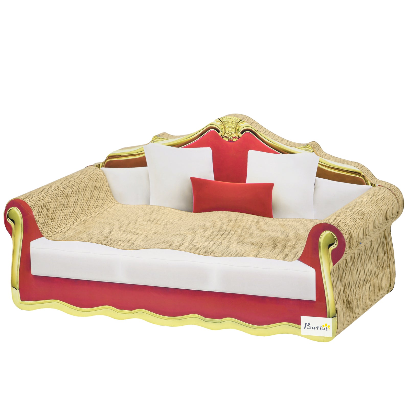 Cat Scratching Board, Cardboard Lounge Sofa With Catnip, 58 X 29.5 X 29cm