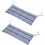 2 Pieces Replacement Cushions For Garden Bench, With Strips | Blue