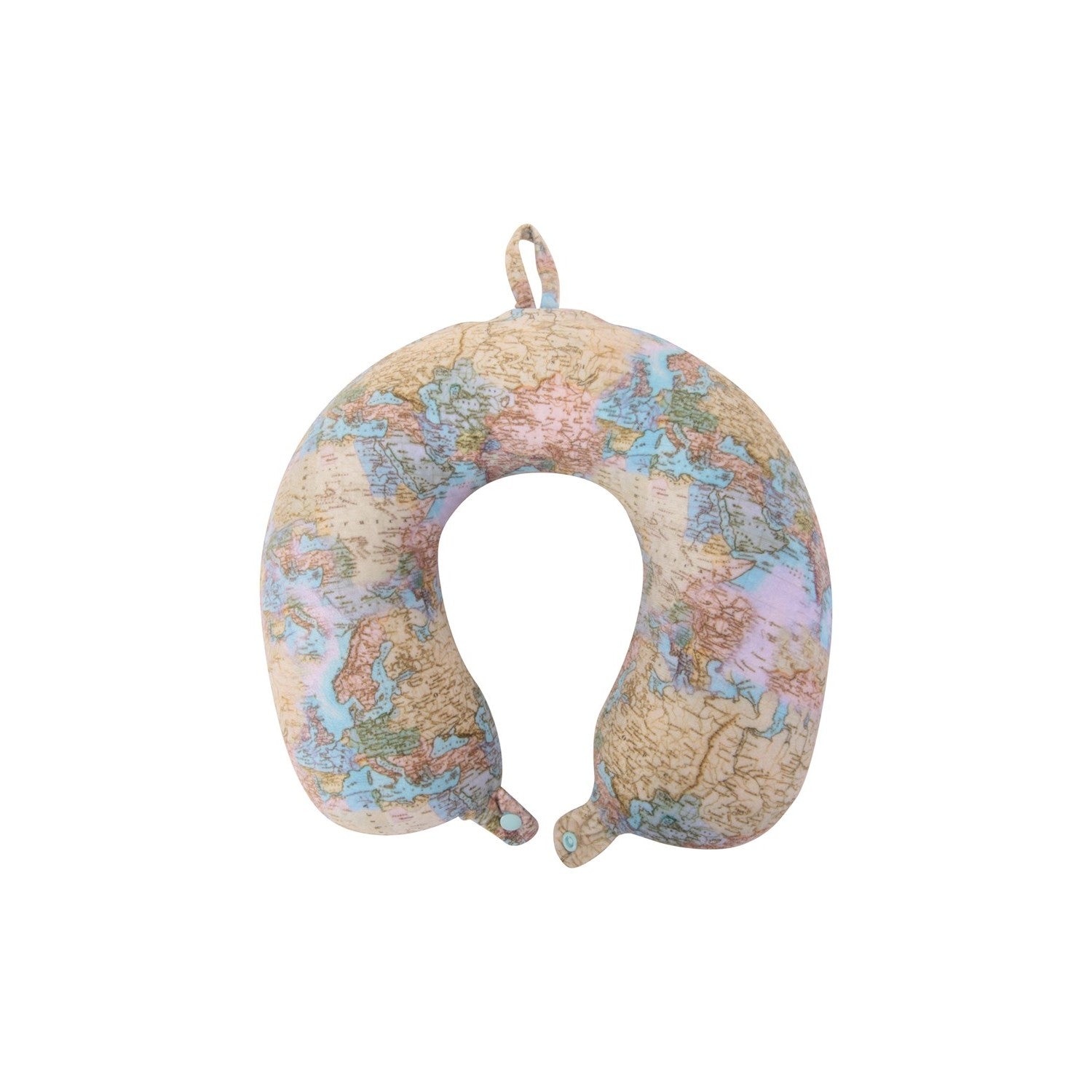 World Map Memory Foam Travel Pillow | One Size | Brown